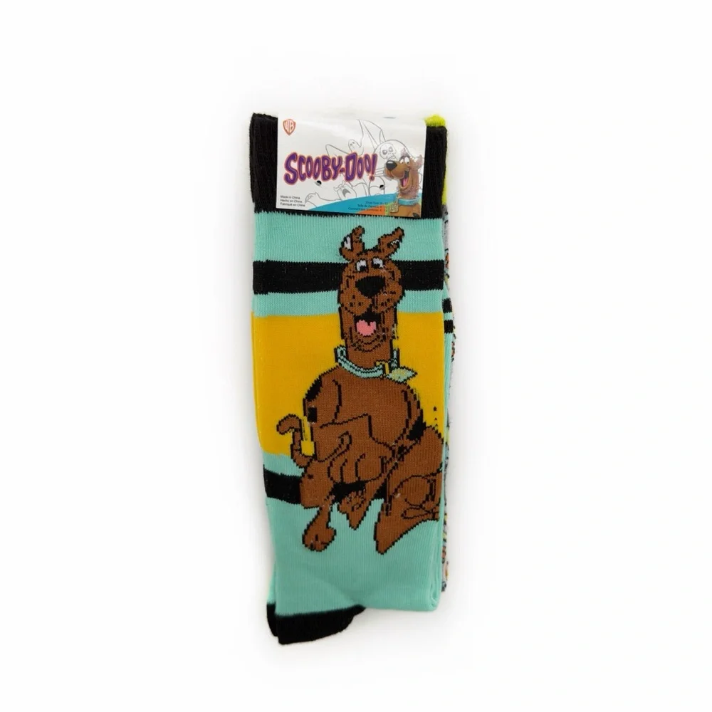 Scooby Doo Crew Socks Mens Womens Fun Gift Mystery Machine Van 2 Pairs NWT New